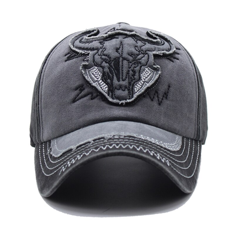 Tjurhuvud djur broderad basebollkeps unisex hatt basebollkeps svart gammaldags utomhusklubb herrhatt sommar