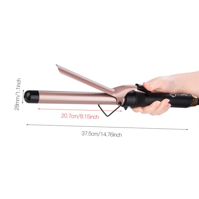 Vareta modeladora de cabelos, bastão de cerâmica profissional 9mm 28mm com aquecimento rápido 31: 28mm