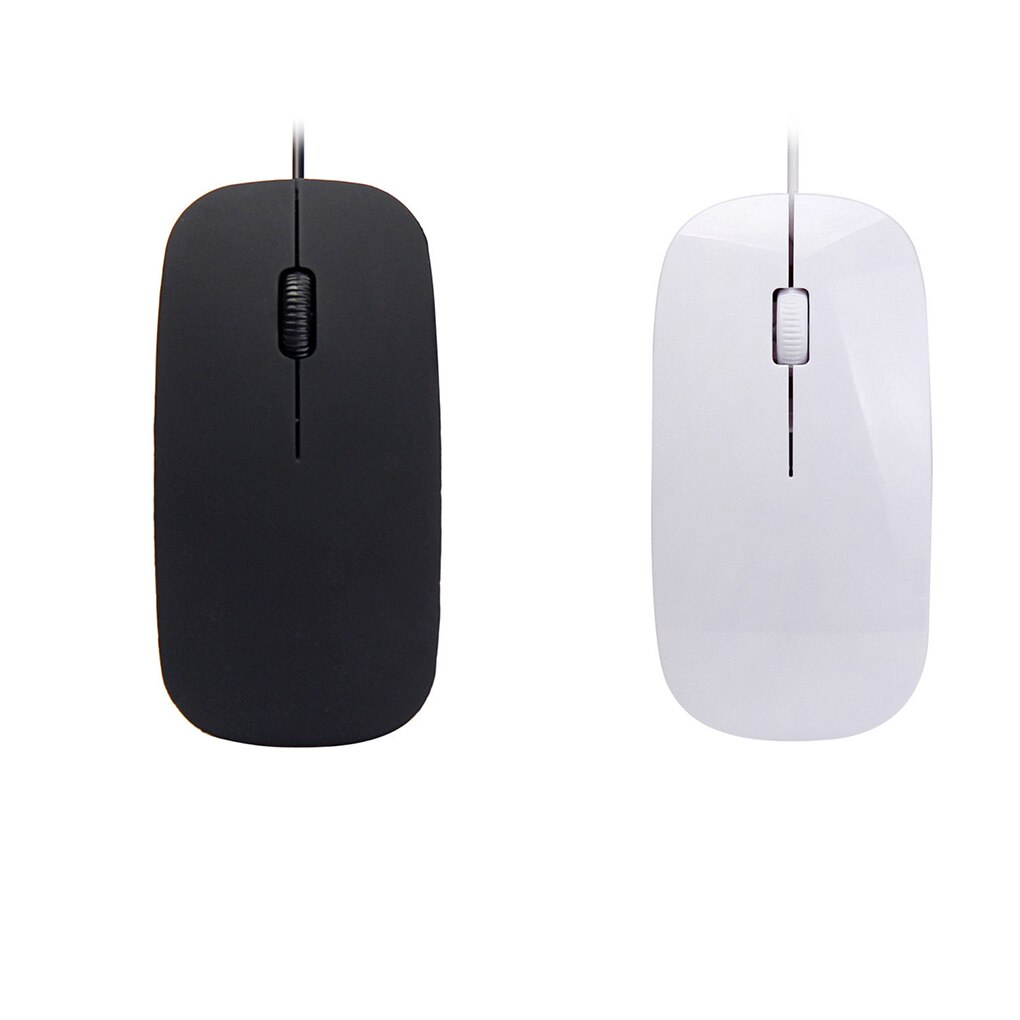 Wired Ultra-thin Mini Mouse Desktop Computer Laptop Matte Black White Cute Ergonomic Gaming Mouse
