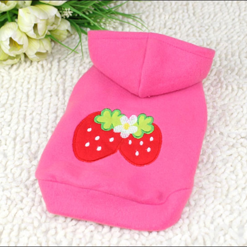 Ropa rosa para perros y mascotas, abrigos de algodón cálido para cachorros, Pug, Chiwawa, sudaderas con capucha para perros pequeños, ropa de otoño para mascotas 45