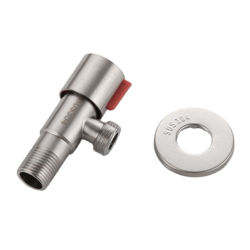 SUS304 Stainless Steel Angle Stop Valves with OFF ON Switch G1/2 Cold Water Stop Valve for Bathroom Toilet Sink, Copper Core