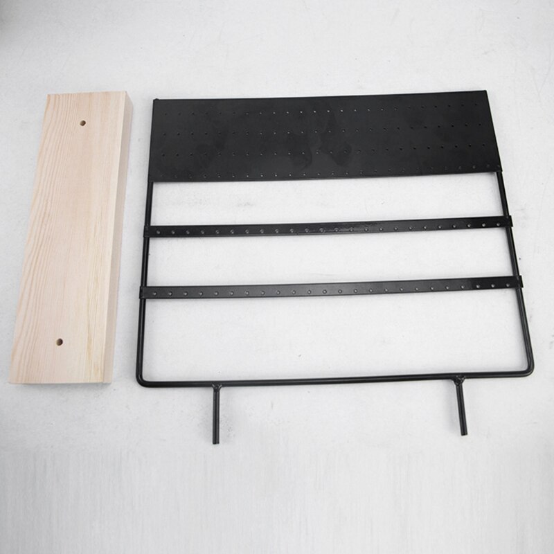 Øreringestativ display rack 3- -lags ørestikker holder smykker organizer ørestikker ørering holder 144 huller med træfod