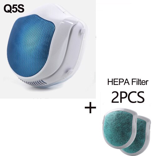 Xiaomi Norma Mijia Q5S Q5Pro Q7 Elettrico Maschere Anti-nebbia di Sterilizzazione Del Viso Fornisce Aria Attivo PM2.5 Filtro Respiratore: Blue Q5S 2 Filters