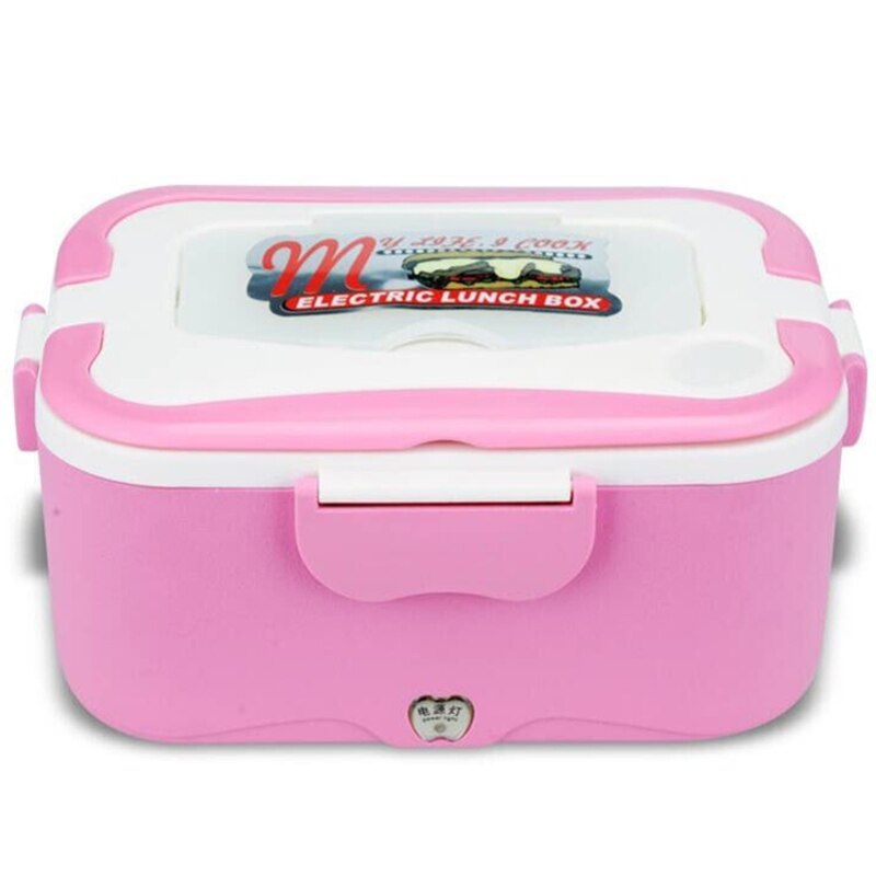 12/24/220V Electric Heating Lunch Box 1.5L Stainless Steel Inner Container Portable Food Warmer Lunchbox For Car Home Office: pink / 12V for Car