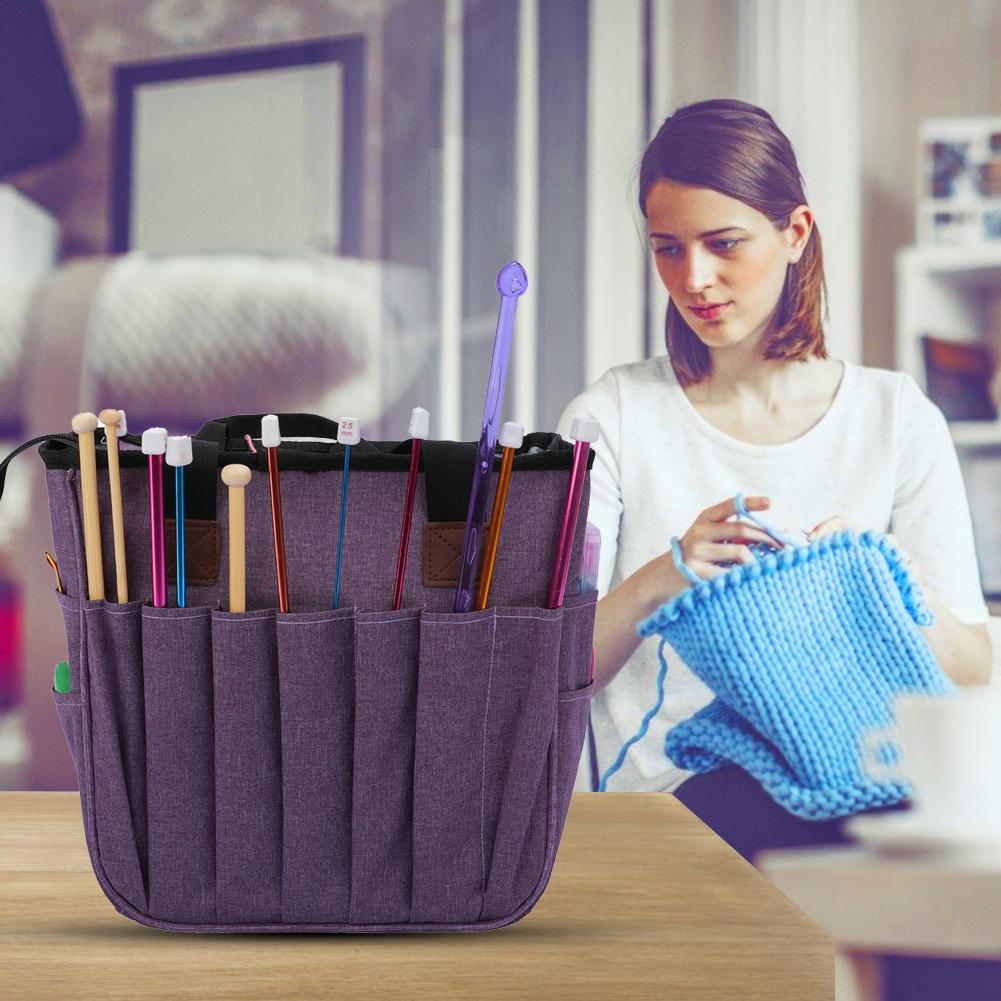 Portable Knitting Bag Yarn Wool Crochet Storage Bag Sewing Knitting Needle DIY Organizer Knitting Bag