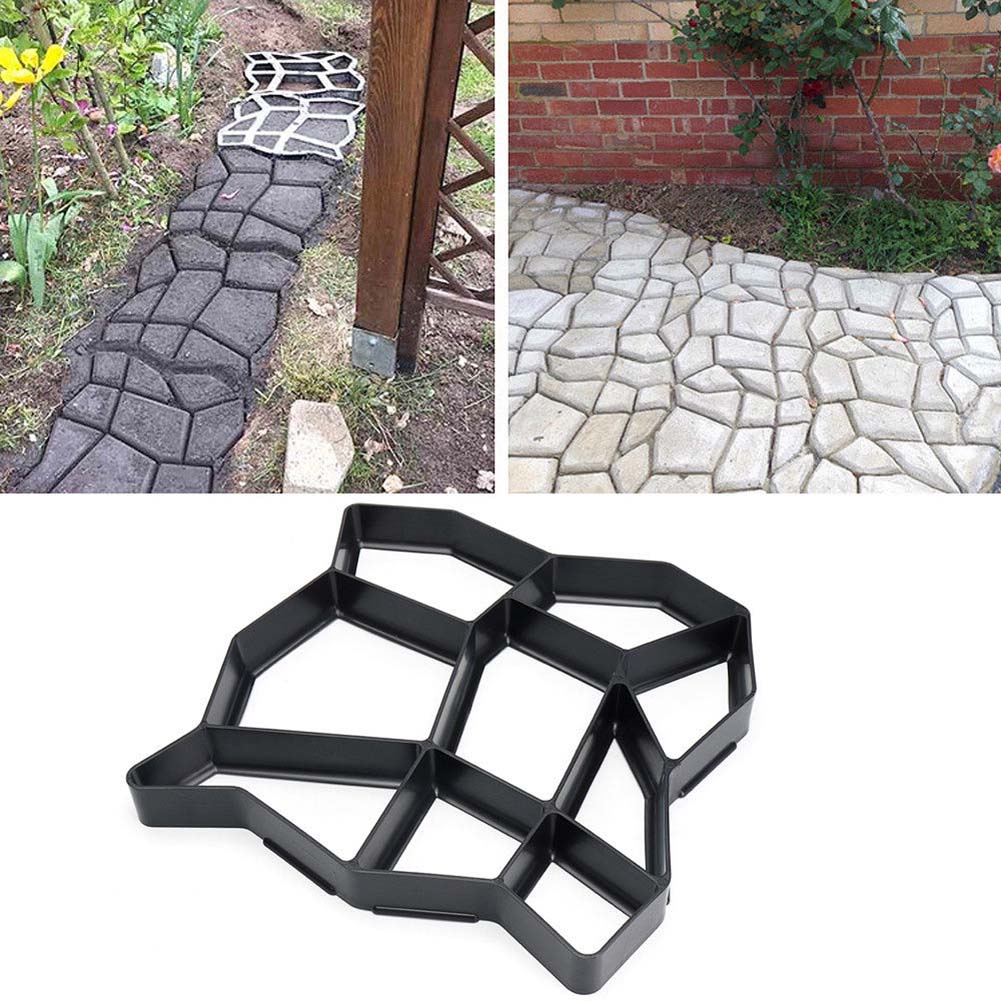 Newly Garden DIY Plastic Path Maker Pavement Model Concrete Stepping Stone Cement Mould Brick