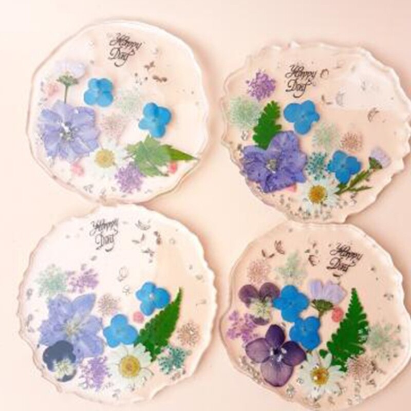 Bandeja de resina epoxi de cristal 4 en 1 para posavasos, moldes de resina de geoda de ágata, accesorios para la fabricación de posavasos, decoración para el hogar y la Oficina