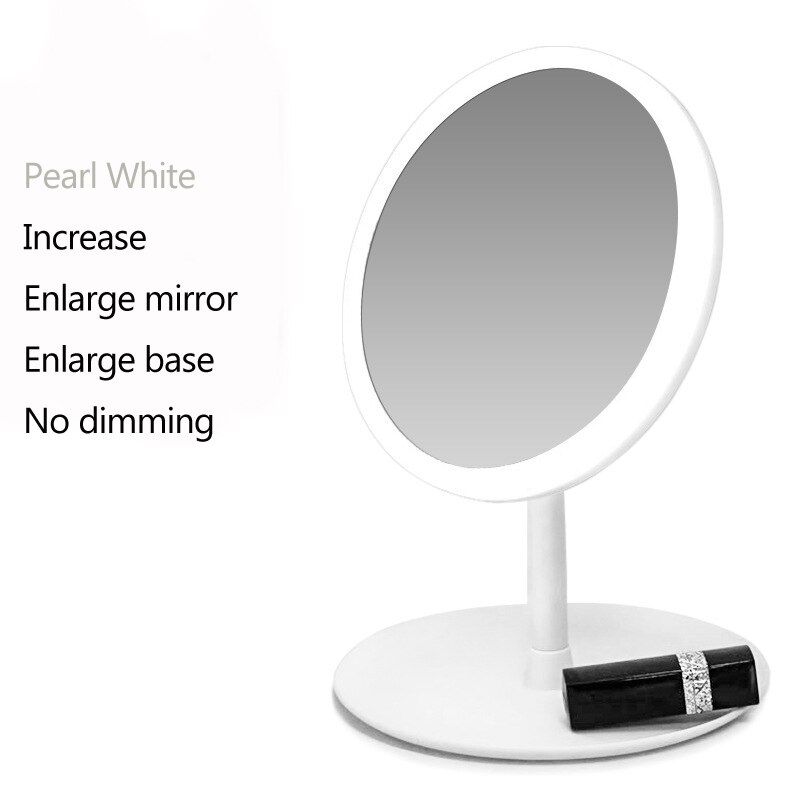 Led Mirror NL Makeup Mirror Touch Screen Vanity Mirror backlit Adjustable Mirrors Light Desk Cosmetic Light up: no light White