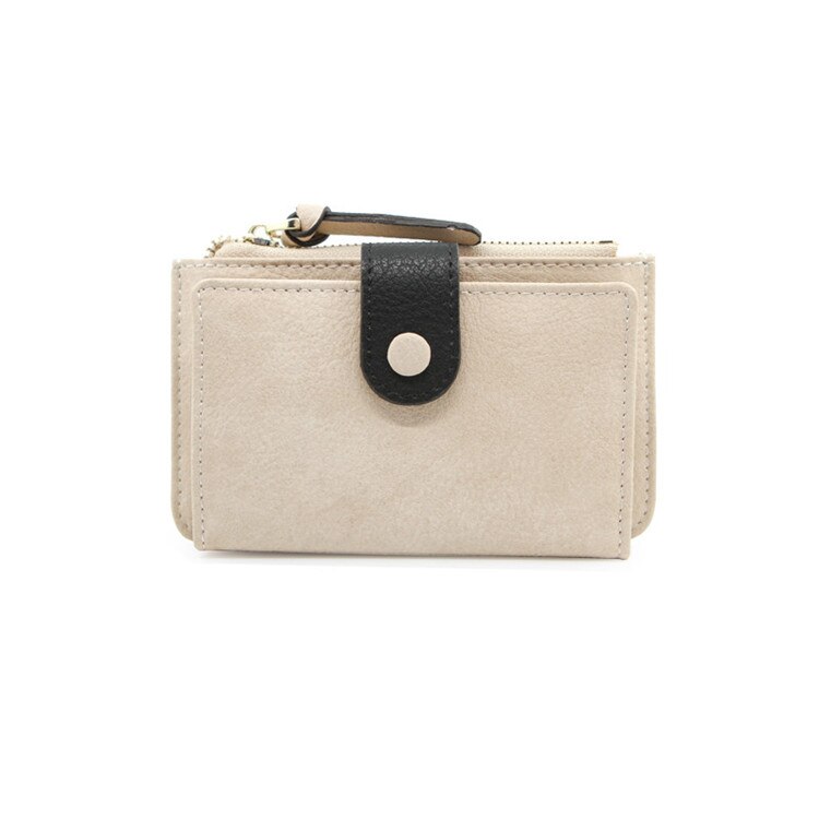 Læder nøgle pung kvinder bil nøgle pung multifunktion mønt pung clutch pung simpel kortholder nøgle taske: Beige