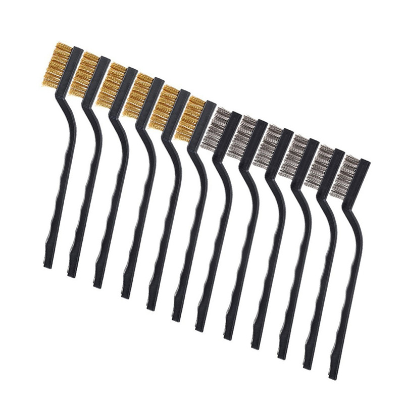 3 Stück Mini-Draht bürstenset Stahl Messing Nylon bürsten