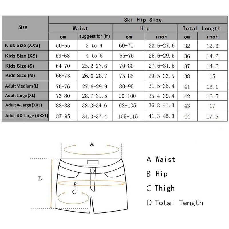 NEUE Hüfte Hintern Schutz kurze Hose EVA Paded Bewachen Kurze Hosen für Ski Eislaufen Snowboard