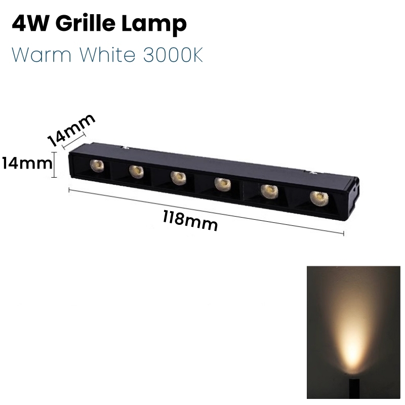 Lampada a Binario portato - 12V DC - Montaggio Superficiale - Sistema a Binario Magnetico - 2W-5W - 3000K/4000K/6000K: Azzurro