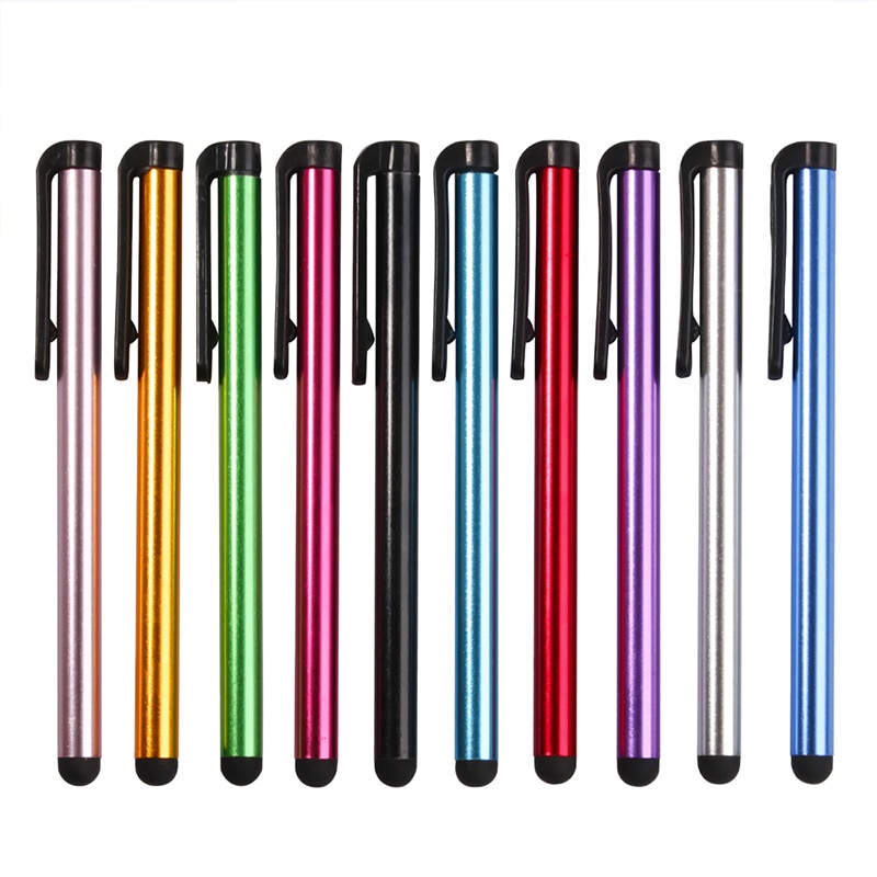10 Stks/partij Capacitieve Touchscreen Stylus Pen Voor Iphone Ipad Ipod Touch Pak Voor Smart Telefoon Tablet Metalen Stylus Potlood