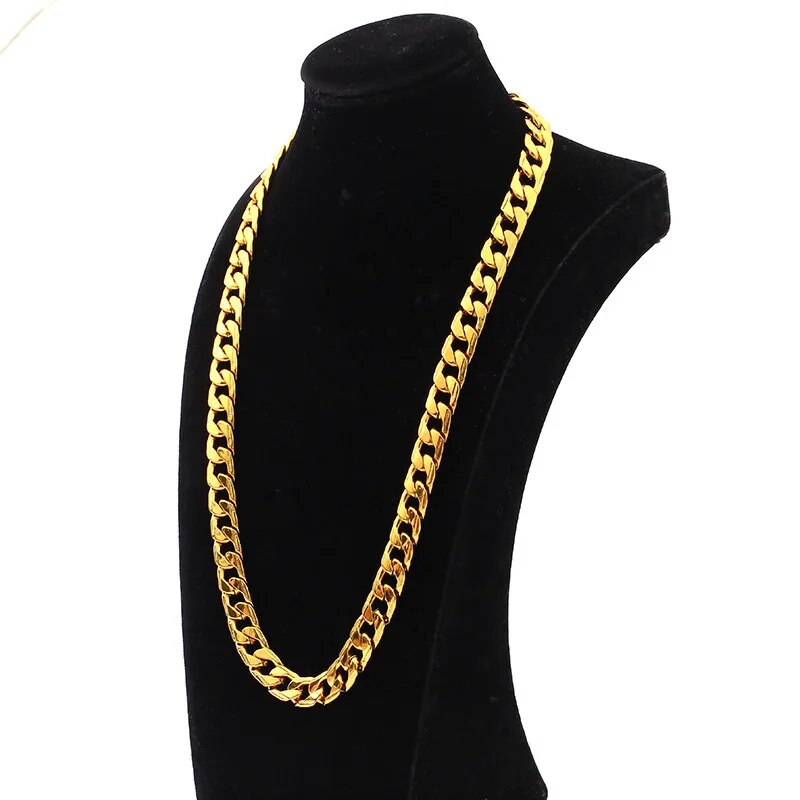 Collar clásico de cadena con cierre suave de para mujer, Collar de Color dorado, eslabón grueso, joyería Grunge, Steampunk para hombre