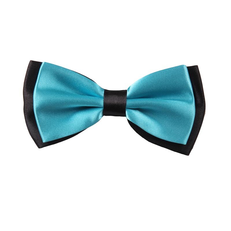 Adult Bowtie Classic Man Wedding Party Formal Satin Silk Multicolor Adjust Neck Bow tie style Clip-On: Sea Blue