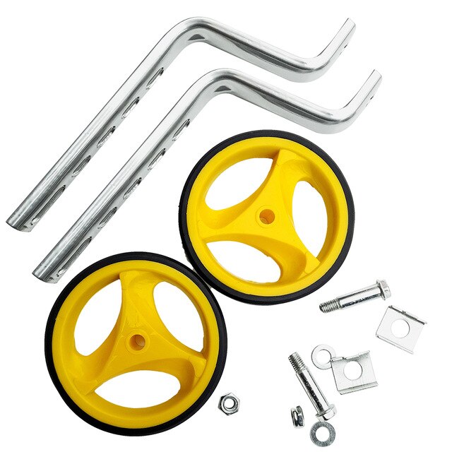 Ruedas auxiliares de bicicleta de equilibrio para niños, suministros de ciclismo universales, 12-20, 1 par: YELLOW