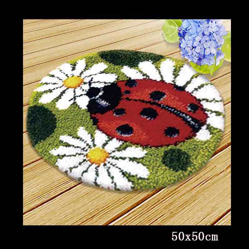 DIY juego de aguja de lengüeta cojín de alfombra tapiz bordado hágalo usted mismo pestillo gancho Smyrna botón cojín animales equipo de colchoneta de costura: Multi