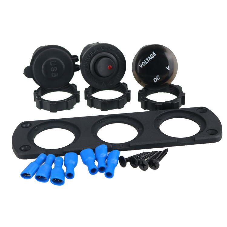 DIY Dual USB Charger 3.1A Voltmeter ON-OFF Toggle Switch Three Functions Panel for Car Boat Marine Truck Camper