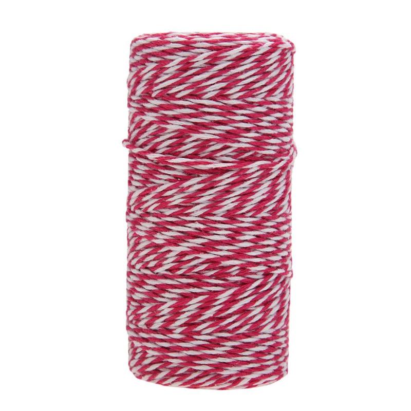 1 Roll 100 Meters 2Ply Cotton Twine DIY Weaving Handmade Craft String Rope: Rose