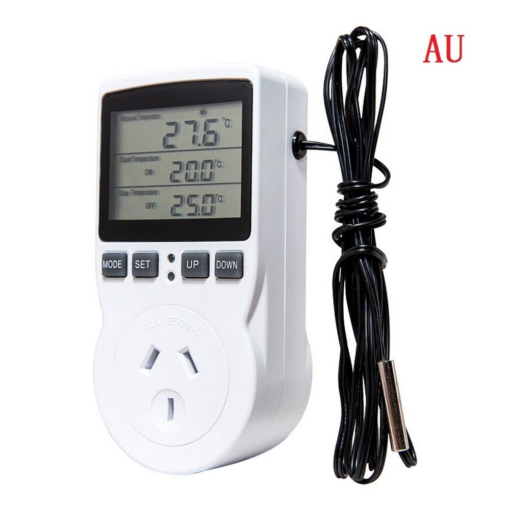 Termostato inteligente Salida de enchufe controlador de temperatura con temporizador interruptor sonda del Sensor Control Digital de enfriamiento de calefacción 110V 220V: AU