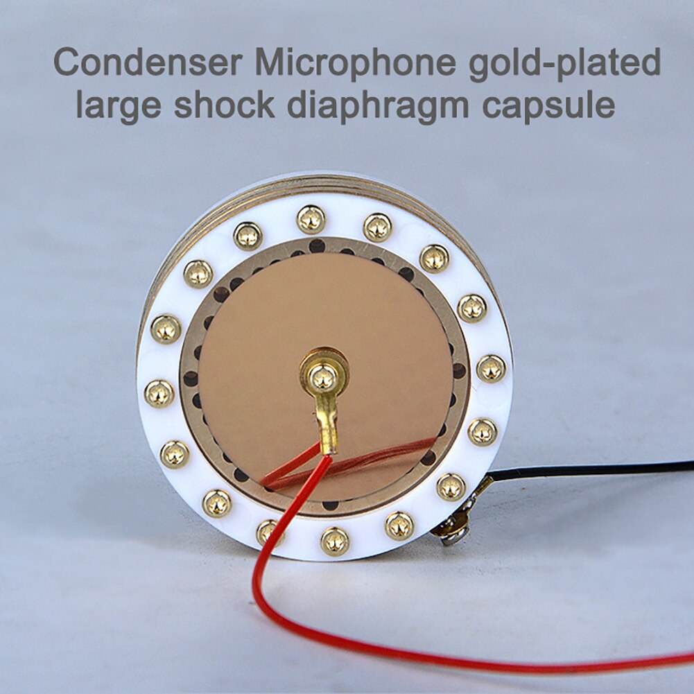 34mm Large Diaphragm Microphone Cartridge Core Recording Condenser Mic Capsule Condenser Mike Capsule