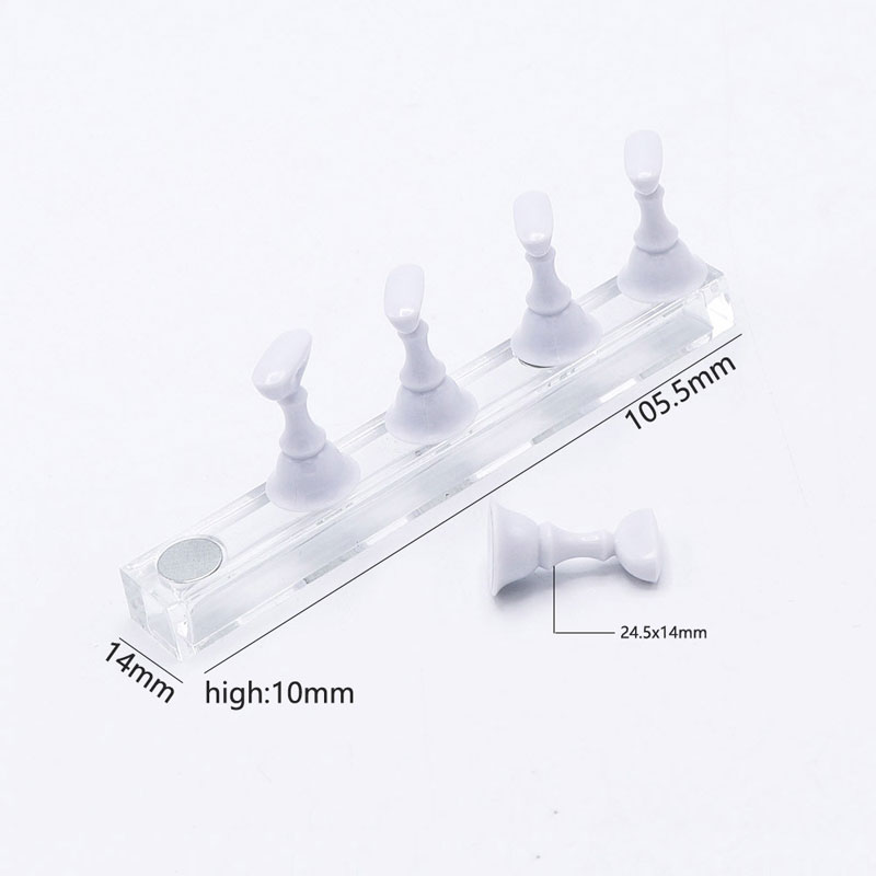 Multi-Color Magnetische Nail Tip Display Magneet Nail Art Praktijk Stand Houder Uv Gel Polish Met Plank Manicure Tools: Licht Geel