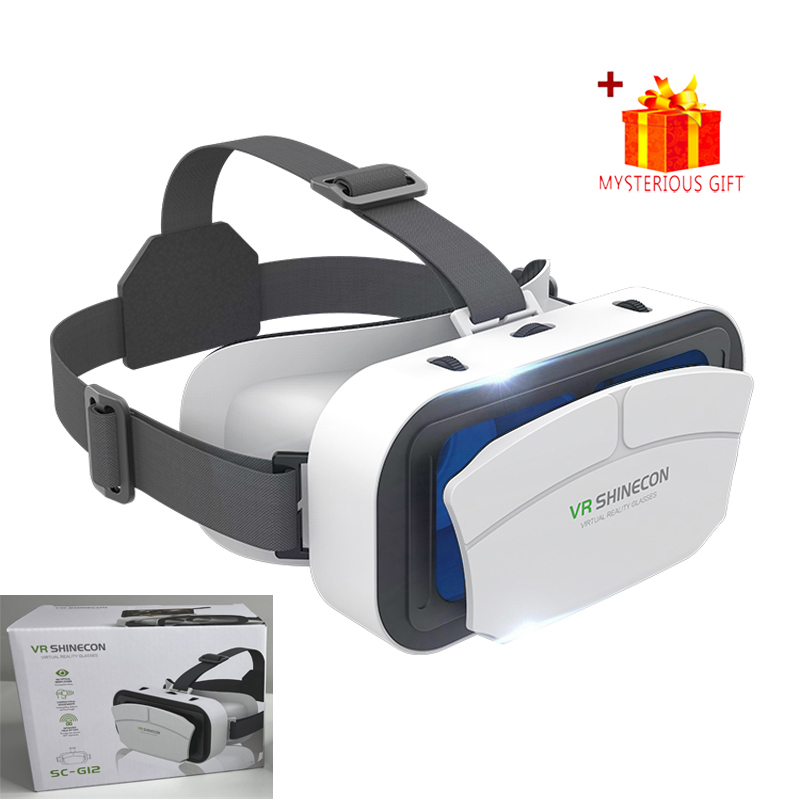 Shinecon VR gafas 3D auriculares dispositivo de Realidad Virtual casco gafas lentes teléfono inteligente móvil teléfono inteligente Realidade Viar VR: Rojo