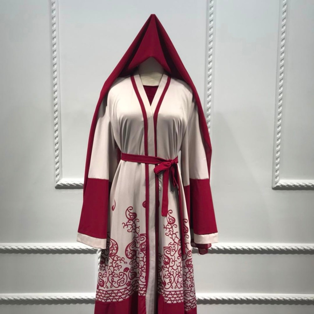 Mode Moslim Print Abaya Volledige Jurken Vest Kimono Lange Gewaad Toga Tuniek Jubah Midden-oosten Ramadan Arabische Islamitische Kleding #0