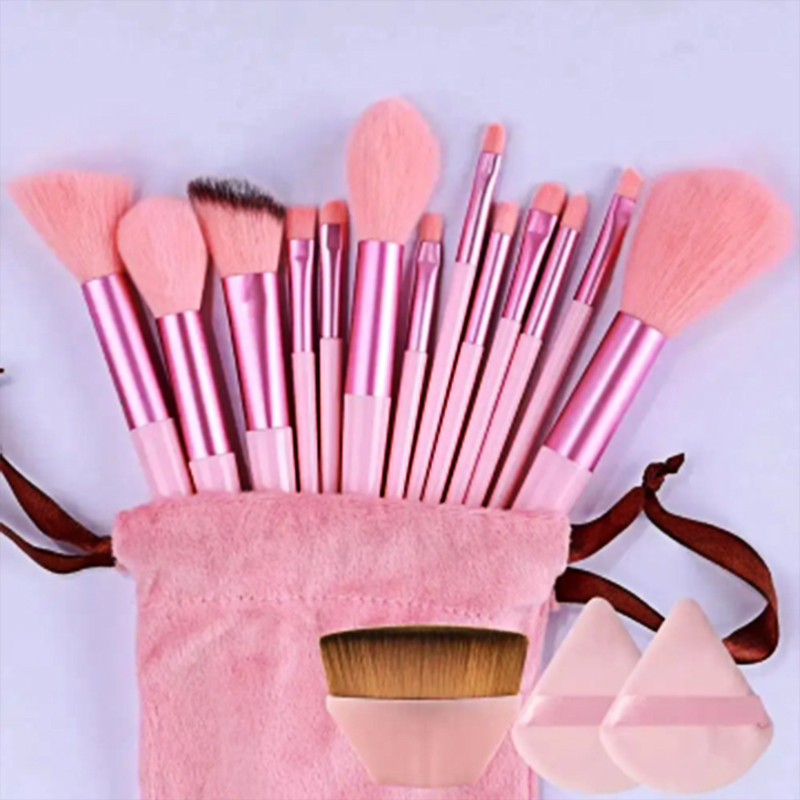 13-Make-up-Pinsel mit Tasche, schnell trocknend, ultraweich, Beauty Tools, tragbares Make-up-Pinsel-Set: Lila