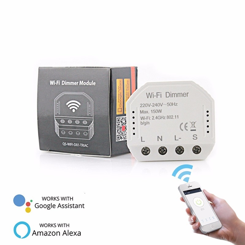 Regulador de intensidad de luz LED inteligente con WiFi, Control por aplicación remota Tuya, interruptor de 1/2 vías, funciona con Alexa de Google, bricolaje