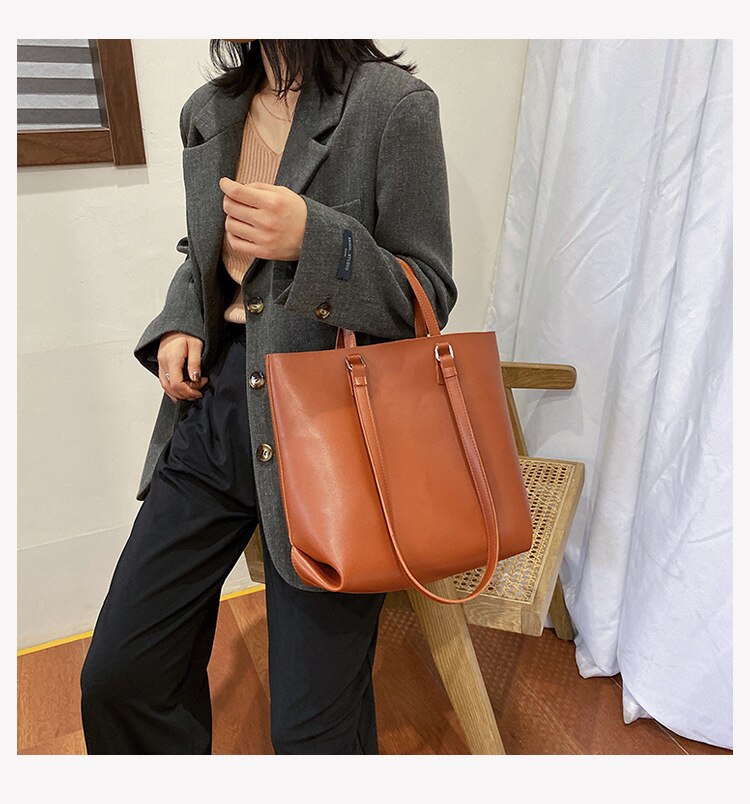 Stijl Lederen Vrouwen Handtassen Keten Grote Maat Zwart Reizen Crossbody Schoudertassen Vintage Boodschappentassen: Bruin