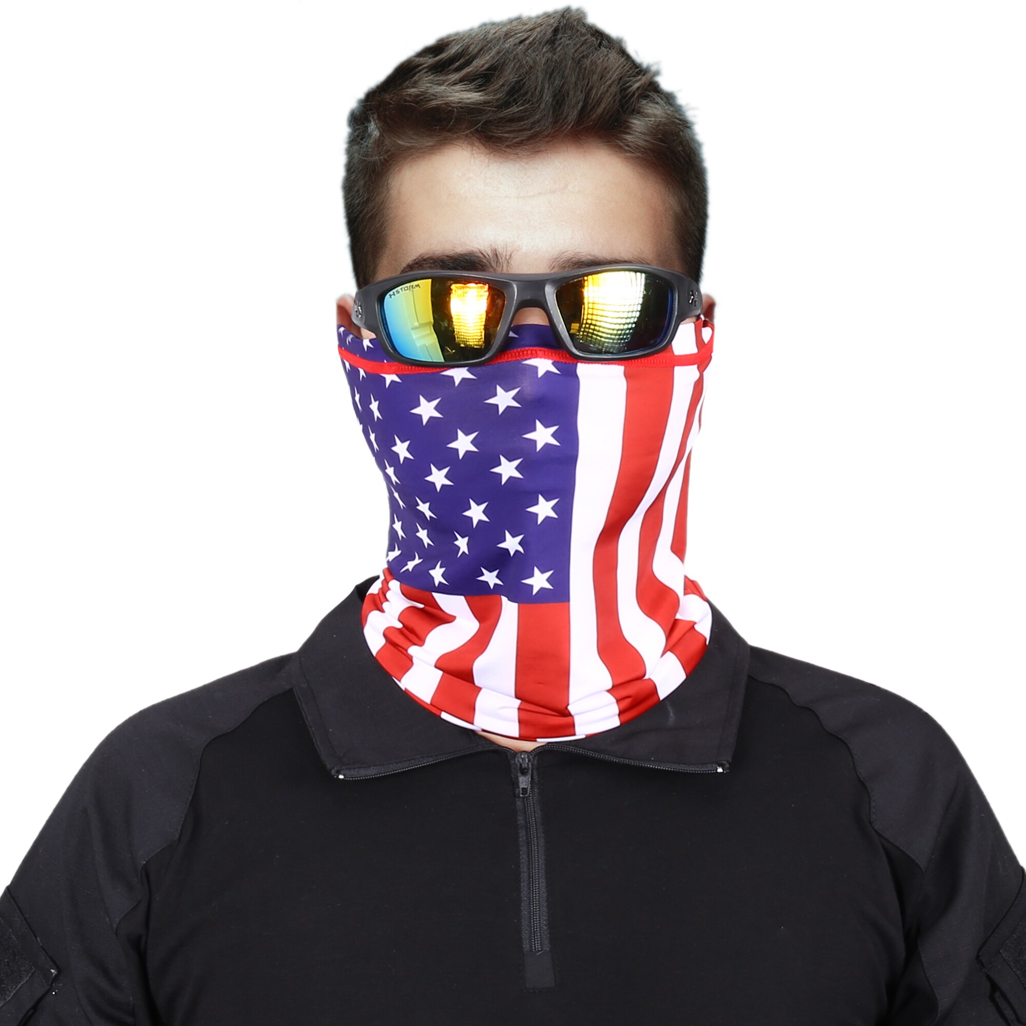 Pasamontañas de verano para motocicleta, máscara de cuello, polaina con patrón Digital, bufanda transpirable para Moto, Motocross, ciclismo, Bandana para hombre