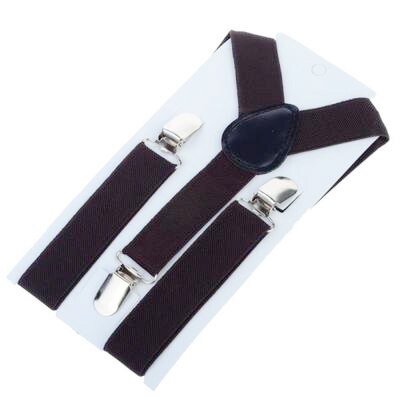 1Pc Soild Kleur Kinderen Riem Verstelbare Bretels Baby Jongens Meisjes Bretels Clip-On Y-Back Braces Elastische kids: Dark coffee