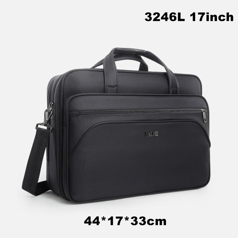 OYIXINGER cartella da uomo Super grande capacità borsa a tracolla Oxford impermeabile per 15 17 valigetta da lavoro Macbook Air Pro da 19 pollici: Black-3246L-17inch