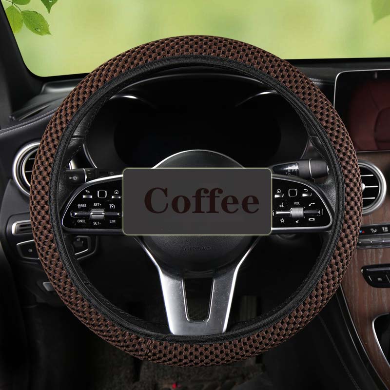 1 Piece of Fabric without Inner Ring, Elastic , Various Colors, Seasonal Use, MEN'S AND WOMEN'S Car Steering Wheel Protect: Brown
