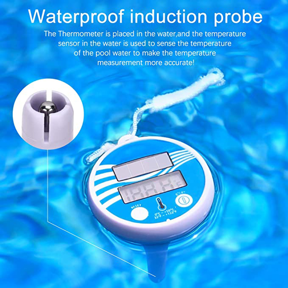 Soldrevet swimmingpool termometer digital pool flydende splintresistent dåse csv
