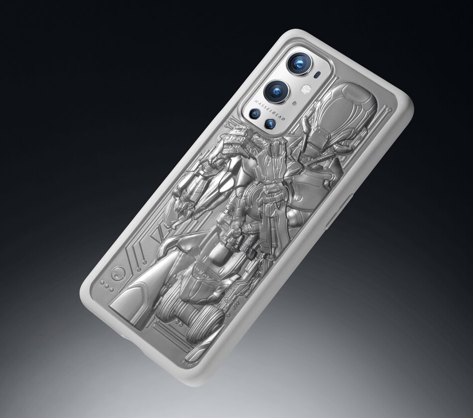 100% Originele Oneplus 9 Pro Echt Mechanische Warrior Unieke Zandsteen Karbon Case Cover Ultra Slim Hard Shell