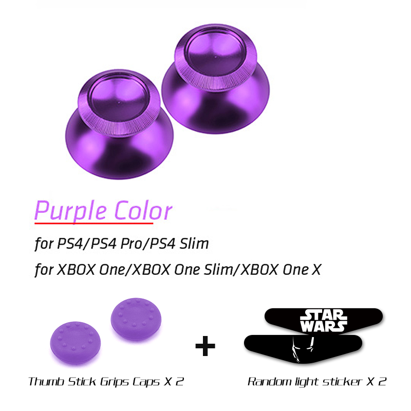 DATA FROG Metal Thumb Sticks Joystick Grip Button For Sony PS4 Controller Analog Stick Cap For Xbox One /PS4 Slim/Pro Gamepad: purple