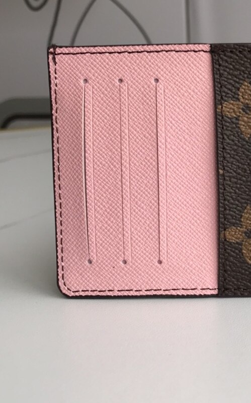 Women/Men Luxury Plaid/Print Mini Wallet Card Clutch Short Ladies Purse Credit Card Holder 6 Card Slot Water Ripples: pink coffee print