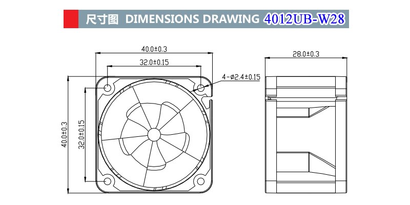 MGT4012UB-W28 MGT4012WB-W28-C 4028 1.2A 12V 0.55A Double ball bearing large air volume PWM 4cm cooling fan air blower