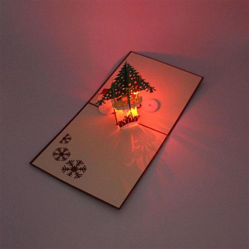 Anniversaire musique lumière carte de voeux noël et voeux 3D carte stéréo année F0W3