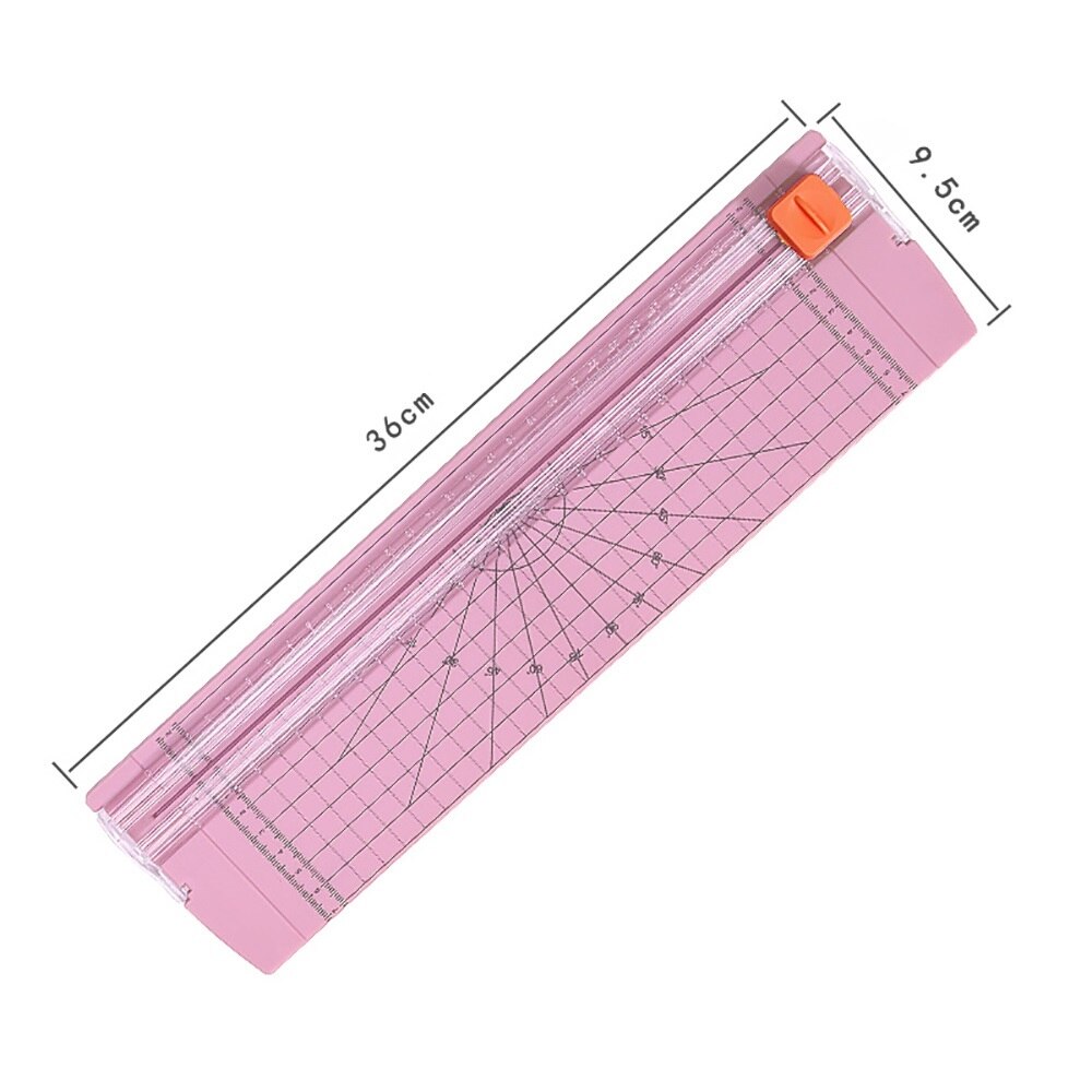A4 Paper Cutter Cutting Mat Machine Office Supplies Photo Label Art Painting Trimmer Scrap booking Tools Ruler Hidden Blade: Pink