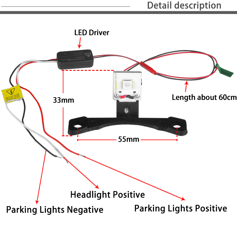 Lente de proyector bi-xenón para coche, luz LED de Ojos de demonio de 2,5 pulgadas, ajuste H4 H7, enchufe, 2 piezas