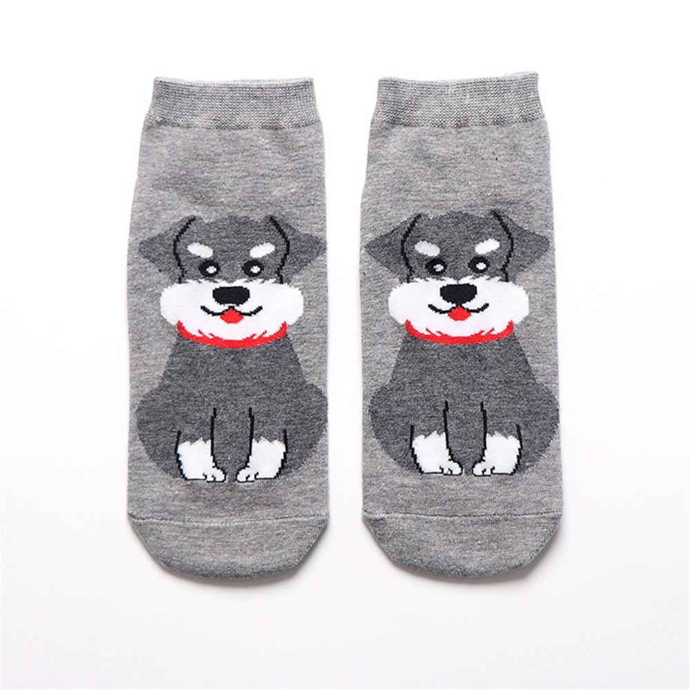 Male and female 3D animal print cartoon socks Summer sport and leisure fitness funny socks Breathable anti-slip socks 40M22: Gray