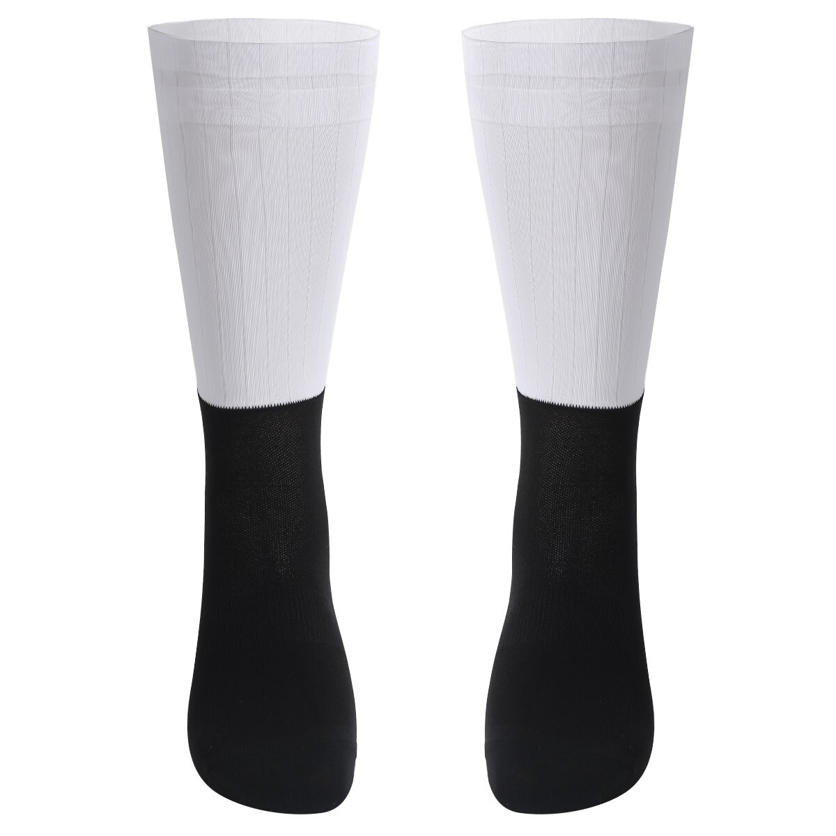 Calcetines deportivos Unisex, transpirables antideslizantes, calcetines de equipo aerodinámico para ciclismo, ropa deportiva para montar en bicicleta, calcetines de negocios para exteriores: White Black