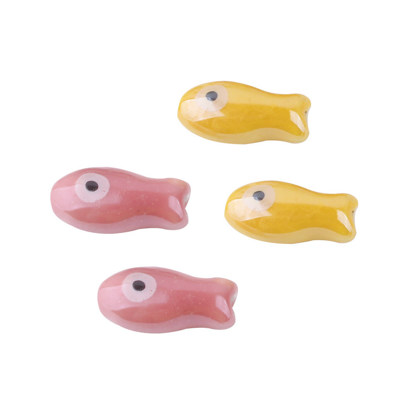 Abalorios de peces pequeños Retro, 10 piezas, espaciador de cerámica, cuentas sueltas para la fabricación de joyas, accesorios de pulsera DIY