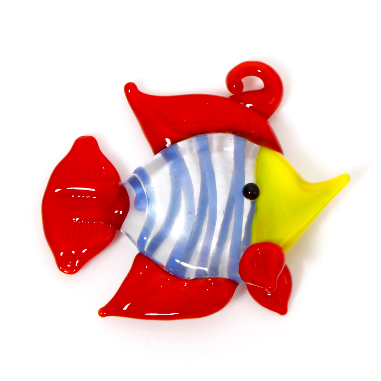 1PCs 3D Tropical Fish Animal Lampwork Ocean Charms For Jewelry Making Tiny Statue Ornaments Aquarium Decor DIY Necklace Pendant: Orange