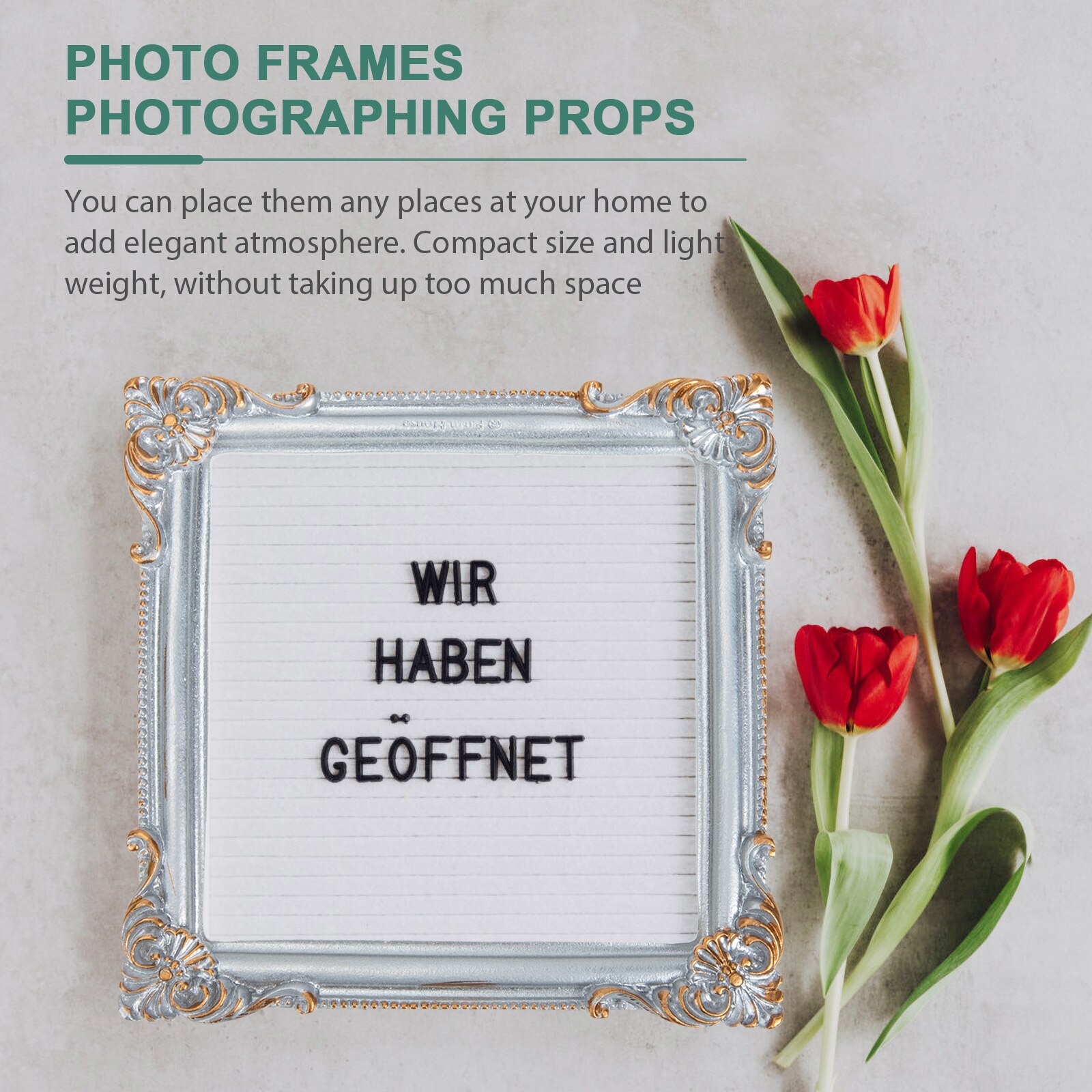 Photo Frame Prop Decorative Resin Picture Frame Retro Picture Frame Prop