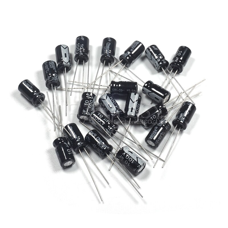 50 Uds 100V10UF 6X11mm 6,3*11 10UF 100V condensador electrolítico