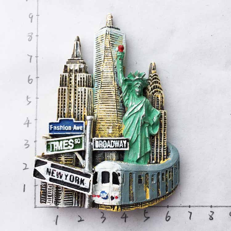 York USA 3D Fridge Magnets Tourism Souvenir Refrigerator Magnetic Sticker Collection Handicraft: AUS21120004